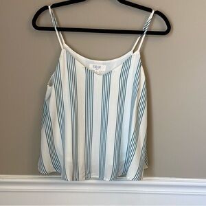 NWOT Teal and‎ White Stripe Camisole - Medium